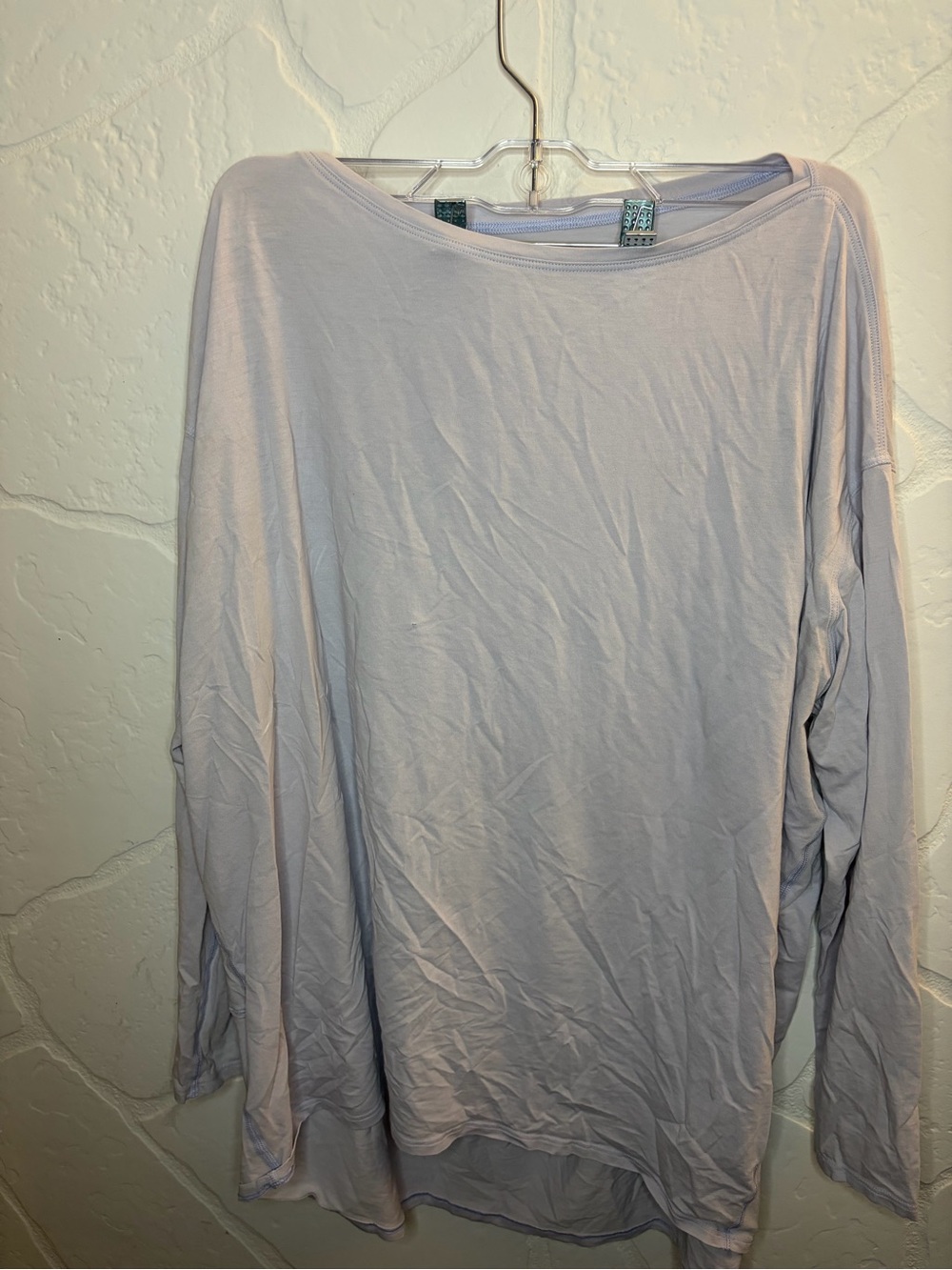Lululemon Back in Action Long Sleeve Shirt Light Blue Linen Size XL